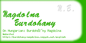 magdolna burdohany business card